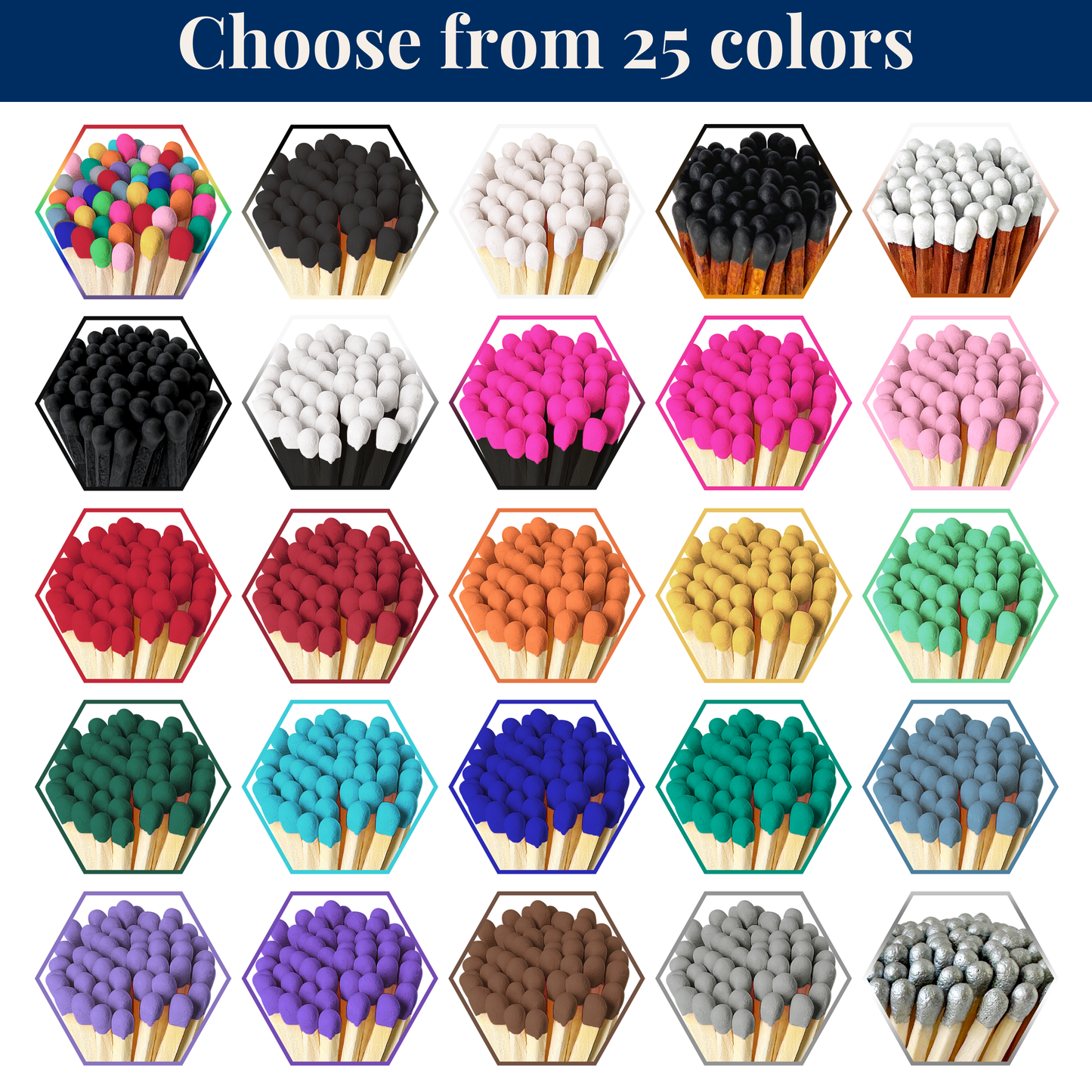 4" Matches + Mini Cloche - Colors of Your Choice + Strikers