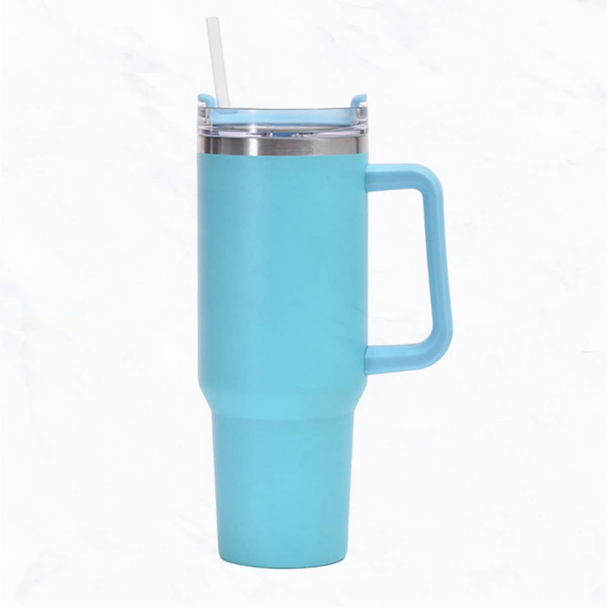 40 oz, Stainless Steel Tumbler with Handle, Straws Include