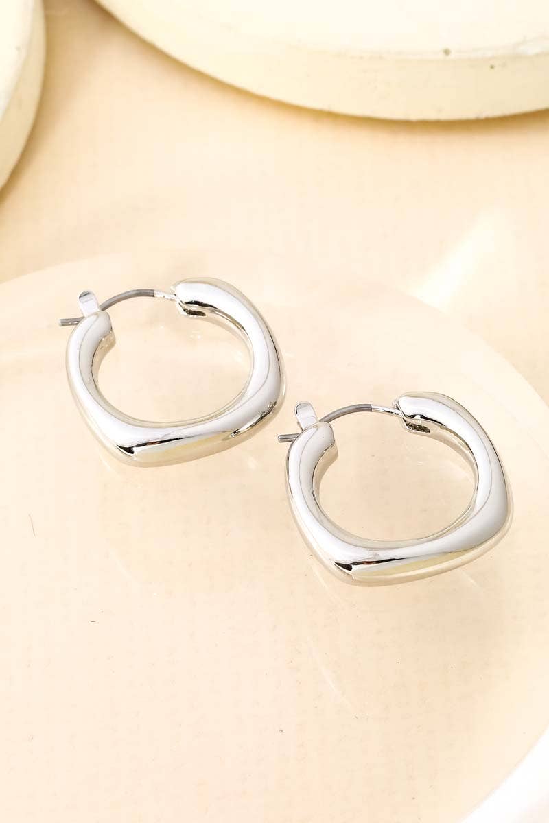 Smooth Edged Huggie Hoop Earrings