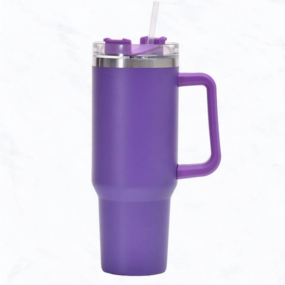 40 oz, Stainless Steel Tumbler with Handle, Straws Include