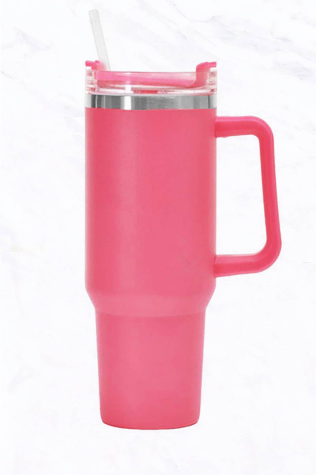 40 oz, Stainless Steel Tumbler with Handle, Straws Include