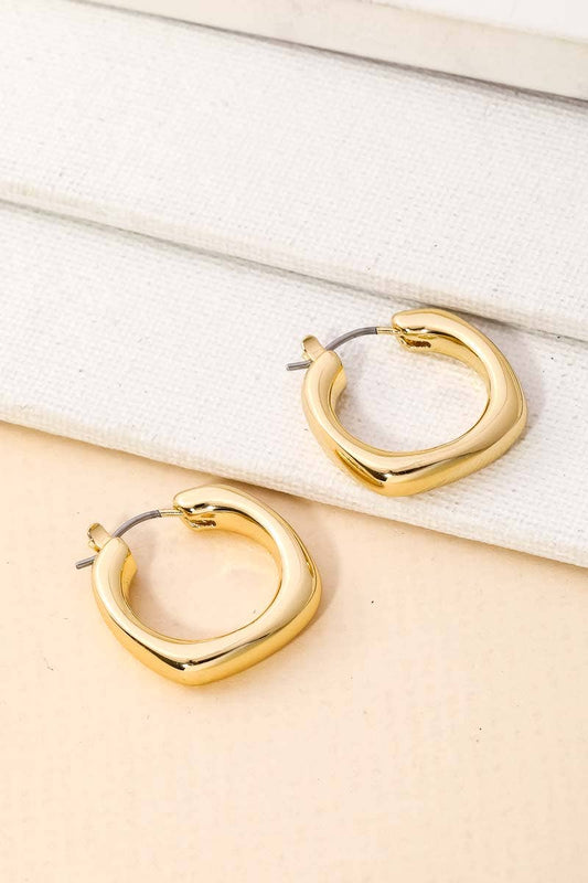 Smooth Edged Huggie Hoop Earrings