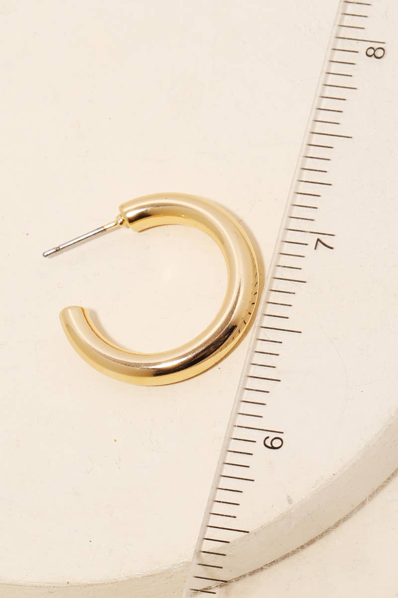 Metallic Tube Hoop Earrings