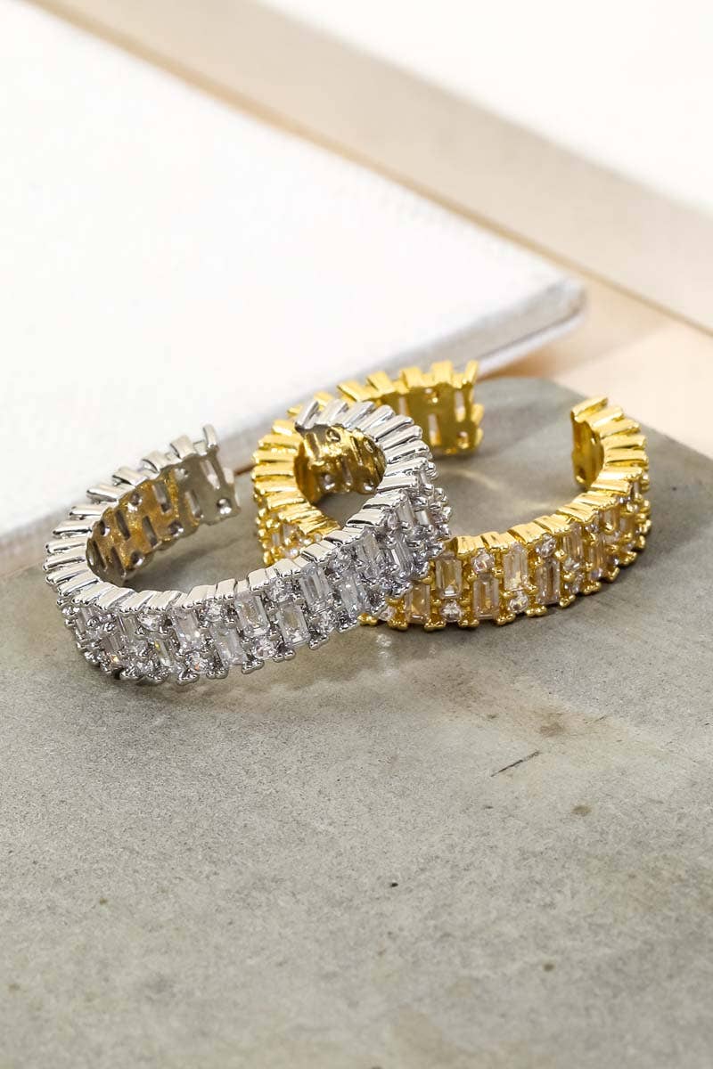 Pave Baguette Rhinestone Fashion Ring