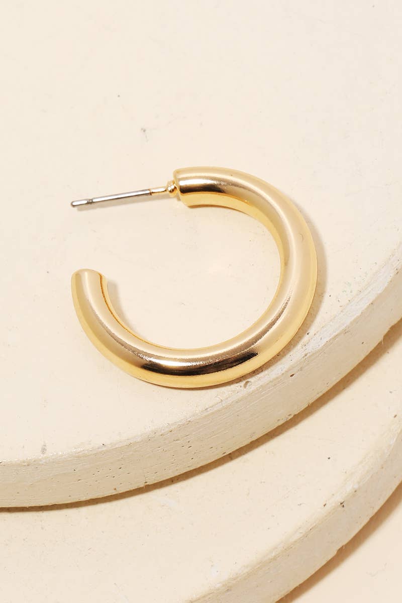 Metallic Tube Hoop Earrings