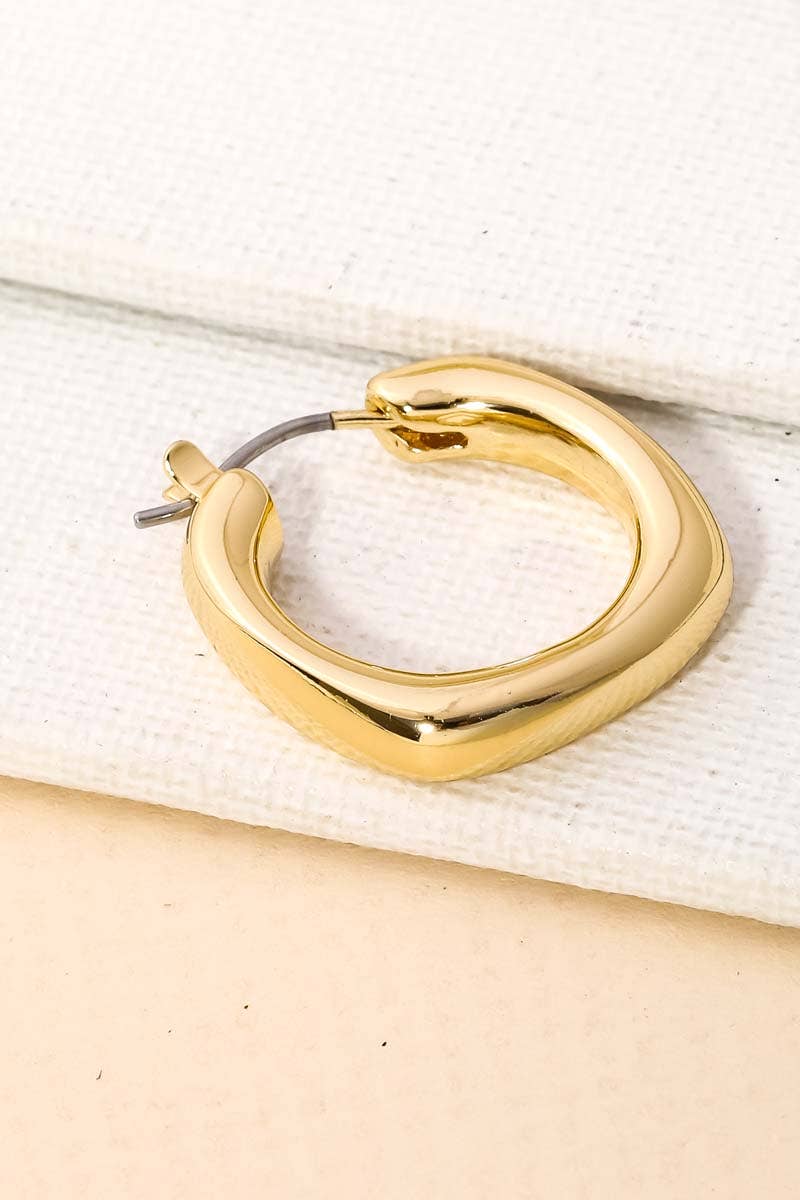 Smooth Edged Huggie Hoop Earrings