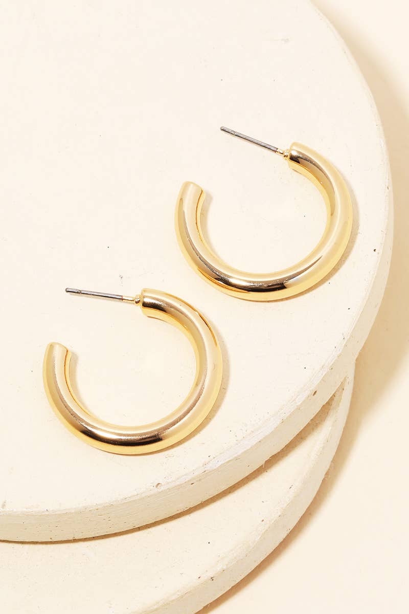 Metallic Tube Hoop Earrings