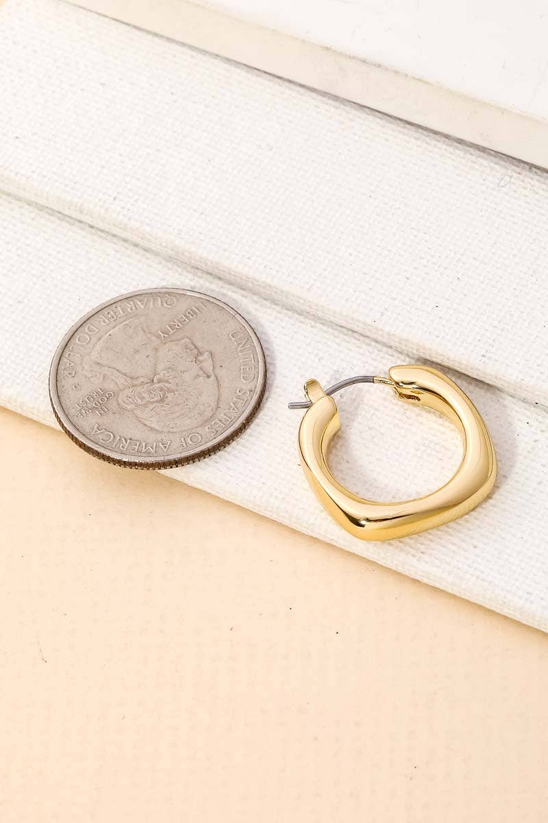 Smooth Edged Huggie Hoop Earrings