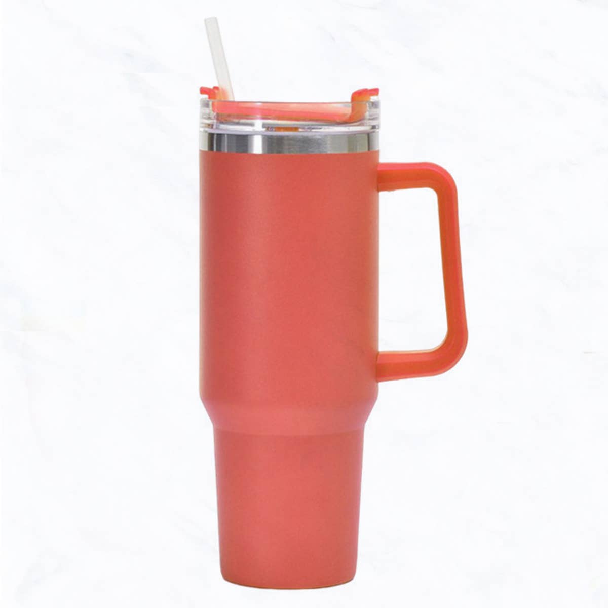 40 oz, Stainless Steel Tumbler with Handle, Straws Include