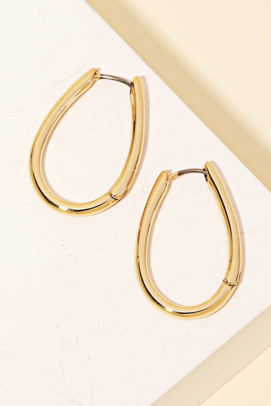 Oval Latch Hoop Earrings