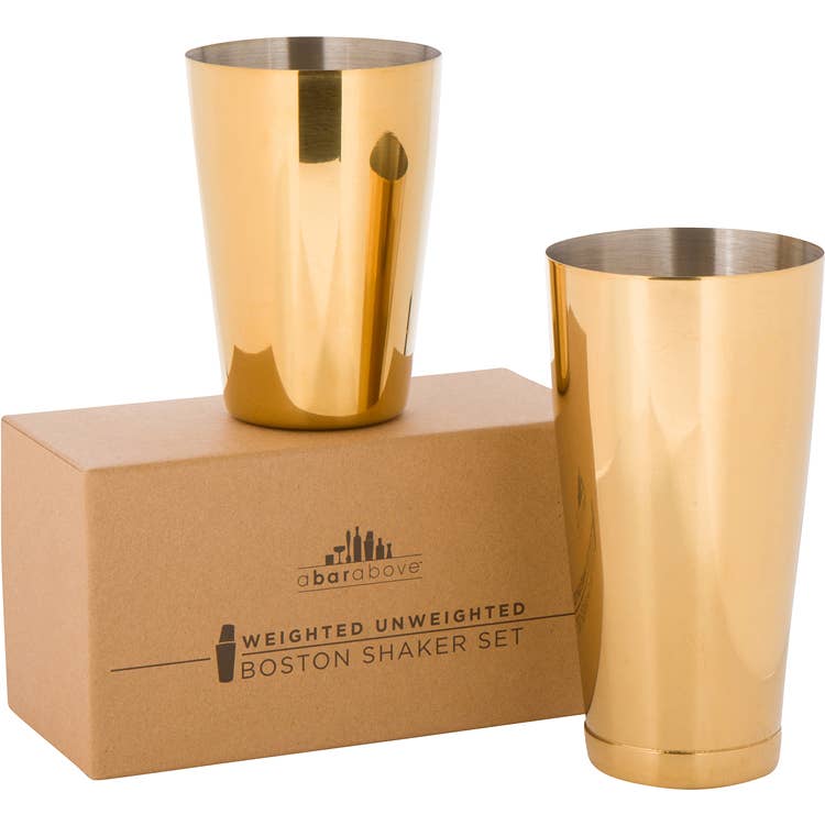 Boston Shaker (Weighted/Unweighted, Gold)