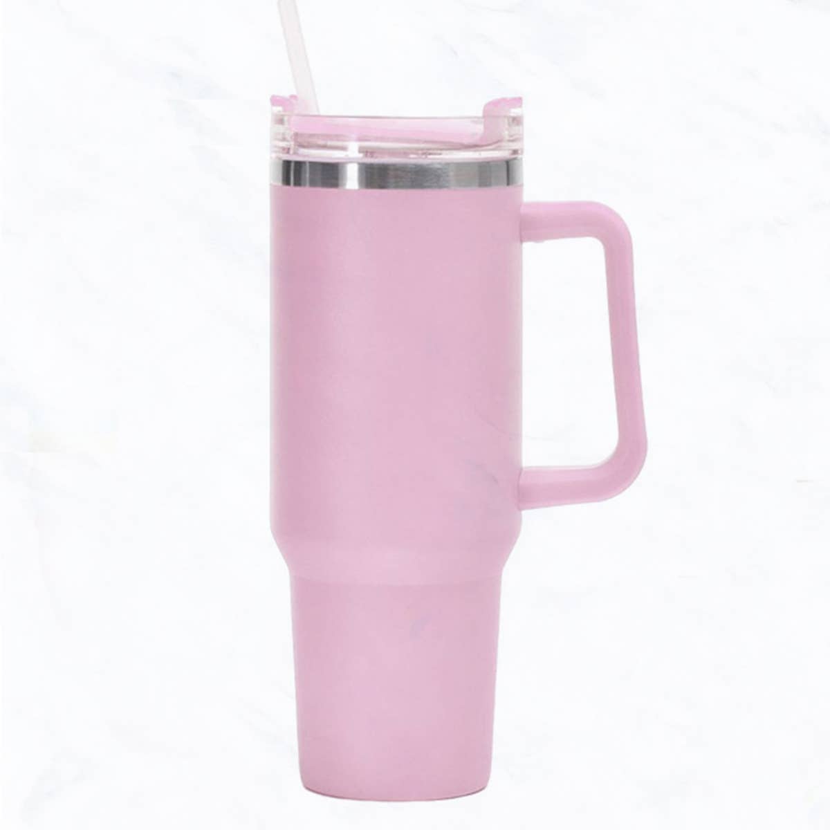 40 oz, Stainless Steel Tumbler with Handle, Straws Include