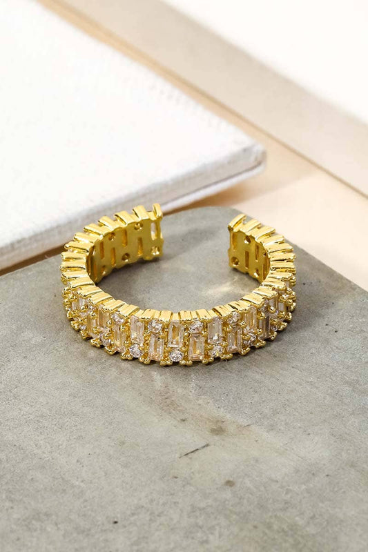 Pave Baguette Rhinestone Fashion Ring