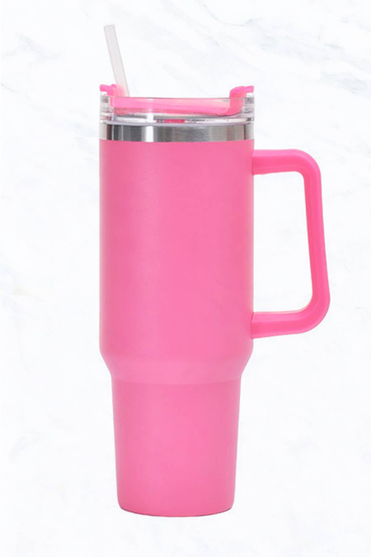 40 oz, Stainless Steel Tumbler with Handle, Straws Include