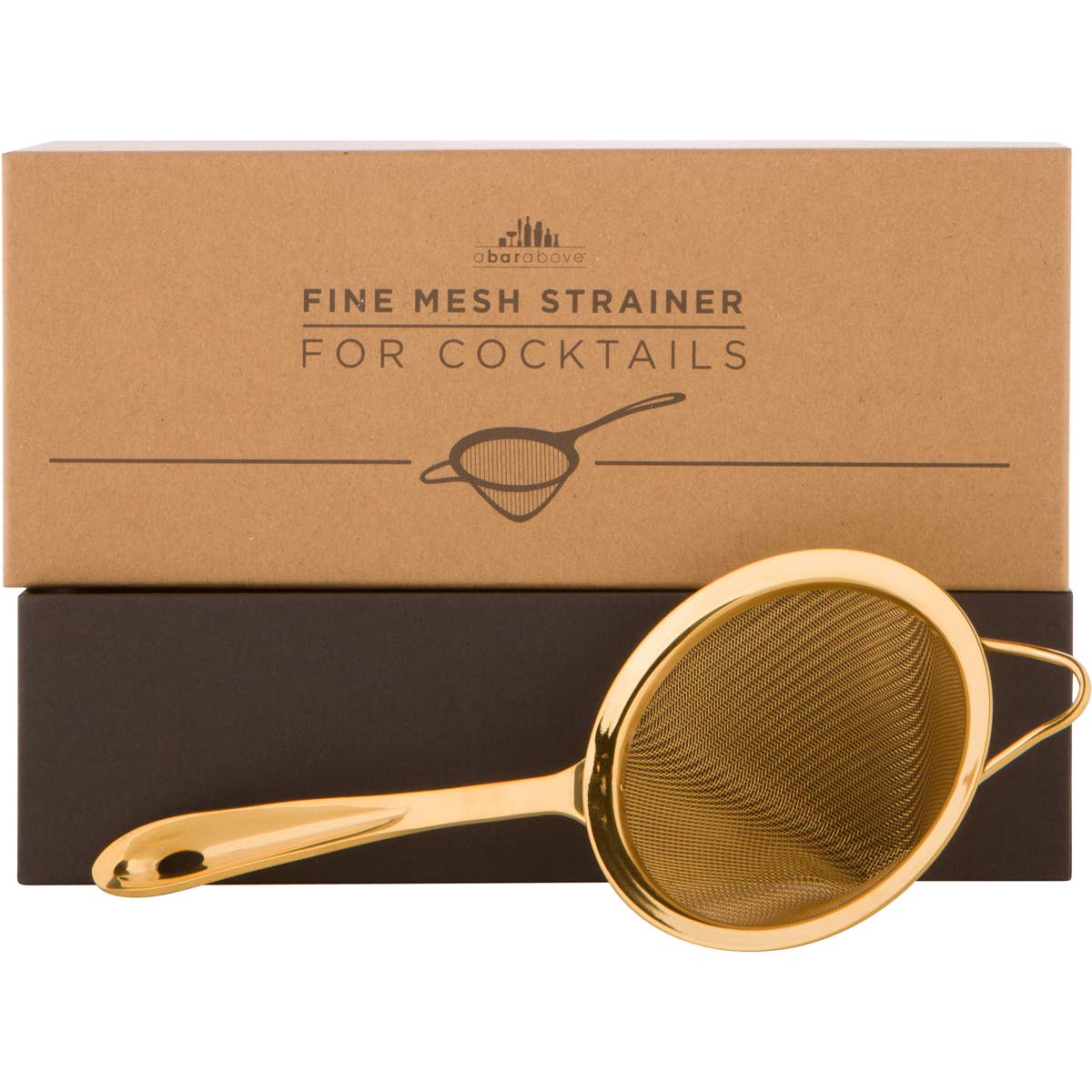 Fine Mesh Cocktail Strainer, Gold 10 cm