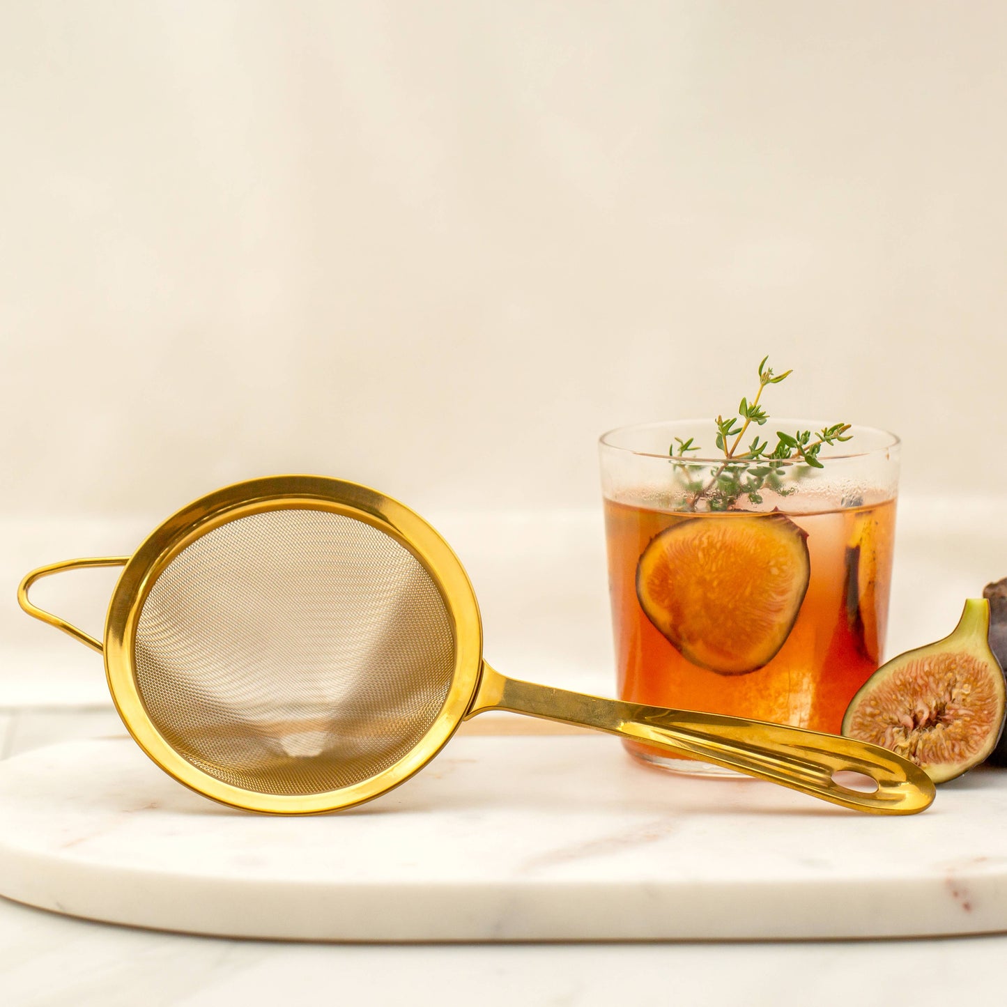 Fine Mesh Cocktail Strainer, Gold 10 cm