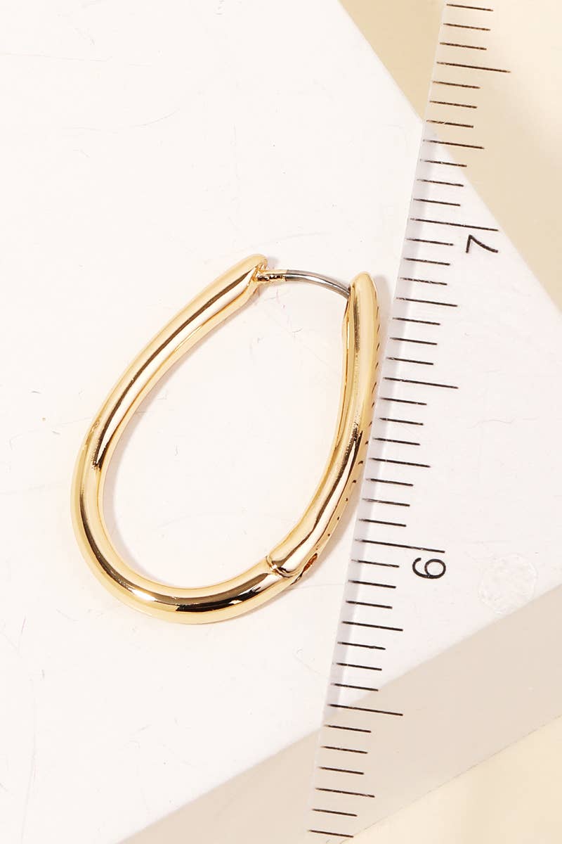 Oval Latch Hoop Earrings