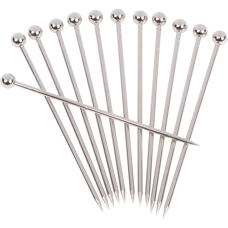 Cocktail Picks for Garnishes, Stainless (12 Piece, Short)