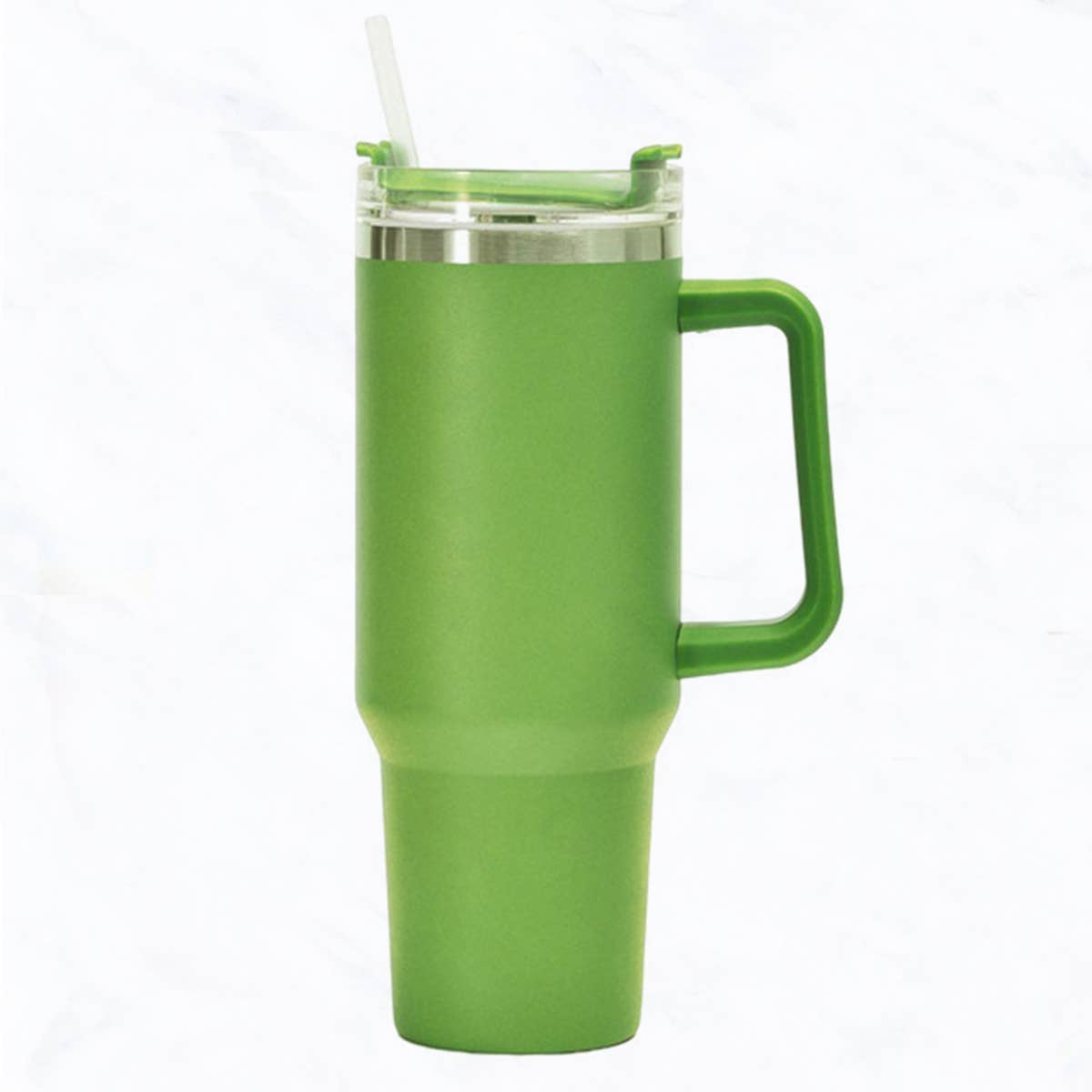 40 oz, Stainless Steel Tumbler with Handle, Straws Include