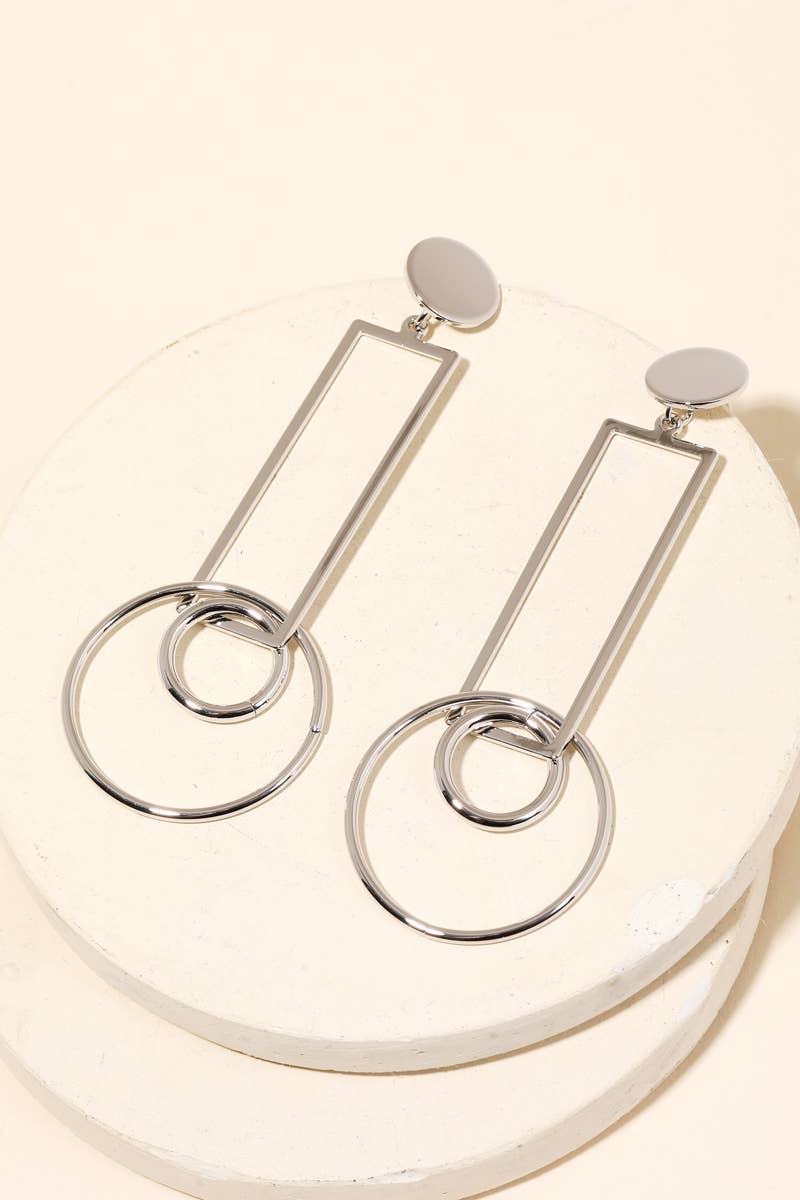 Geo Shape Link Cutout Drop Earrings